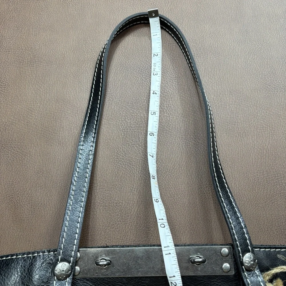 PATRICIA NASH Western Tote Shoulder Bag Studded Black Italian Leather Purse New!